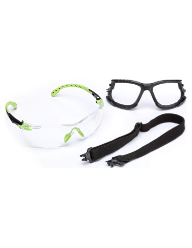 Gafas de Seguridad 3M Solus 1000 Lente Clara Marco Verde/Negro