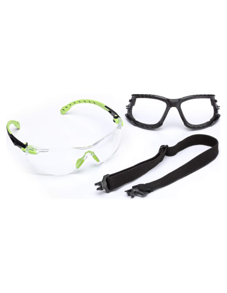 Gafas de Seguridad 3M Solus 1000 Lente Clara Marco Verde/Negro