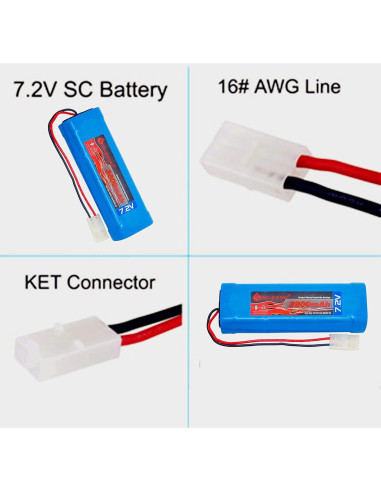 Batería NiMH 7.2V 3800mAh GEILIENERGY + Cargador Tamiya