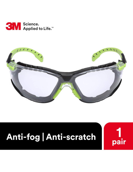 Gafas de Seguridad 3M Solus 1000 Lente Clara Marco Verde/Negro