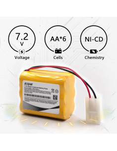 Paquete de Batería Recargable NiCd 7.2V 1000mAh Elxjar - 2 Unidades 2