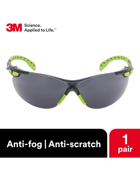 Gafas de Seguridad 3M Solus 1000 Lente Gris Marco Verde/Negro Gafas de Seguridad 3M Solus 1000 Lente Gris Marco Verde/Negro