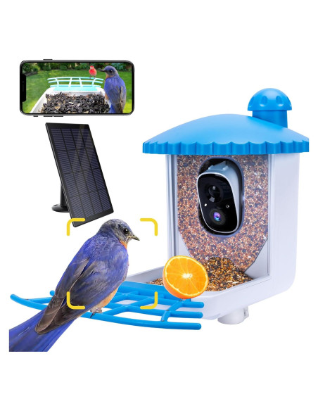 Comedero para Aves Twesync con Cámara 2K HD y Panel Solar