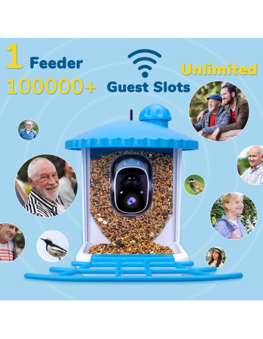 Comedero para Aves Twesync con Cámara 2K HD y Panel Solar