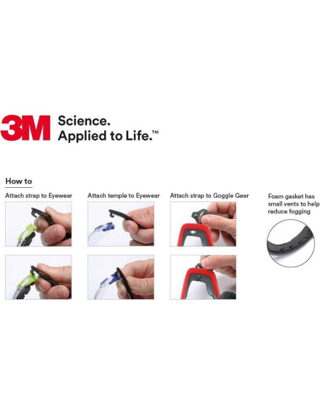 Gafas de Seguridad 3M Solus 1000 Lente Clara Marco Verde/Negro