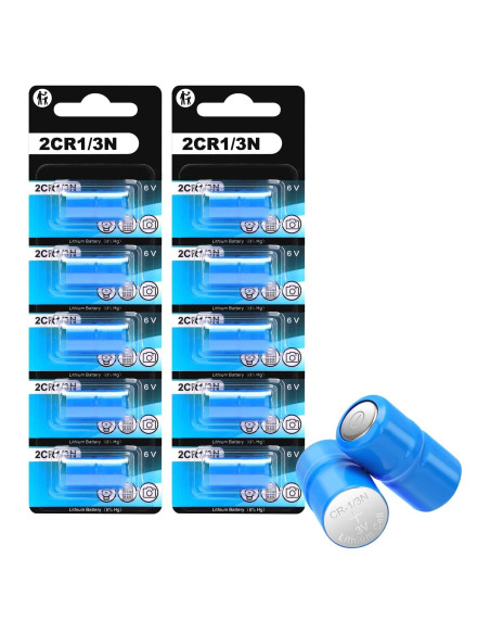 Batería 2CR1/3N 6V 170mAh Lfeeuiaty para Collares de Perro - Paquete de 10