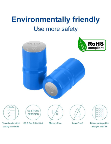 Batería 2CR1/3N 6V 170mAh Lfeeuiaty para Collares de Perro - Paquete de 10