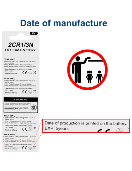 Batería 2CR1/3N 6V 170mAh Lfeeuiaty para Collares de Perro - Paquete de 10