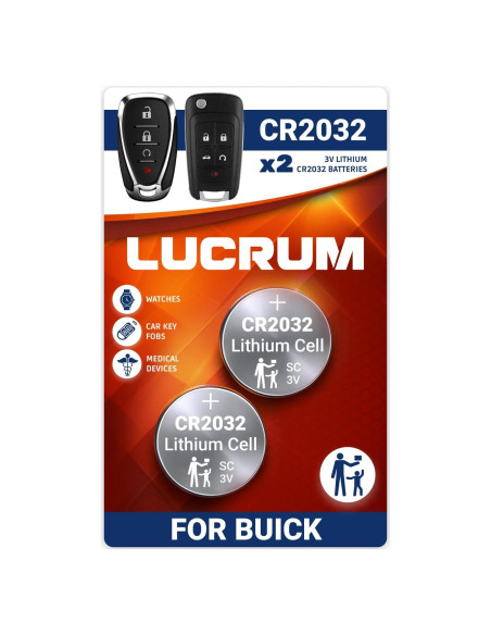 Baterías CR2032 Lucrum para Llave Buick - Paquete de 2
