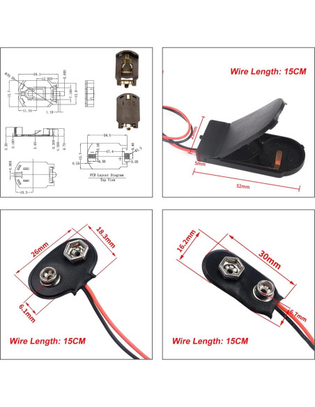 Kit de Soportes de Batería JTSNERU para DIY - 24 Piezas