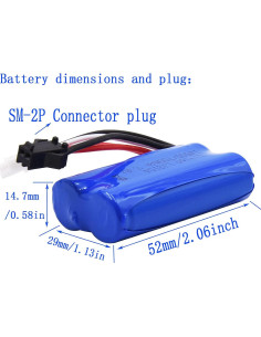 Batería de Litio Recargable 7.4V 600mAh BOFUNENG para RC 2