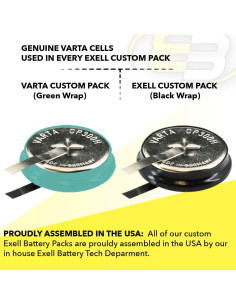 Batería recargable NiMH 1.2V 300mAh Exell 2-Pack para GPS 2