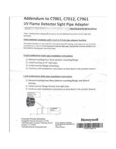 Detector de Llama Ultravioleta Honeywell C7061A1053 120V