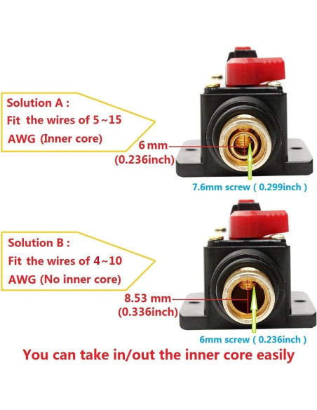 Interruptor Automático ANJOSHI 100A para Audio de Auto 12V-24V
