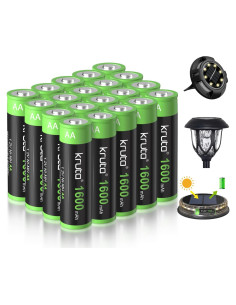 Kruta 20 Baterías Recargables AA 1600mAh NiMH para Dispositivos