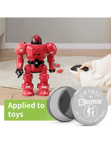 Paquete de 10 Baterías de Litio EEMB CR1632 3V 120mAh