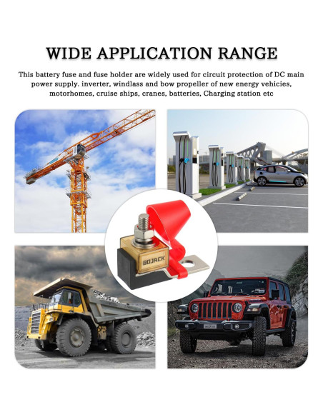 Bloque de Fusibles Terminal BOJACK 60A IP66 para Batería