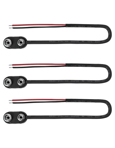 Conector de Clip para Batería de 9V KASSupply - 3 Piezas