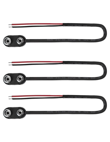 Conector de Clip para Batería de 9V KASSupply - 3 Piezas
