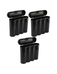 Set de 3 Soportes para Baterías 18650 y CR123A Birdz - Negro