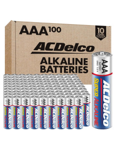 Baterías Alcalinas AAA ACDelco 100 Unidades 1.5V Potencia Duradera