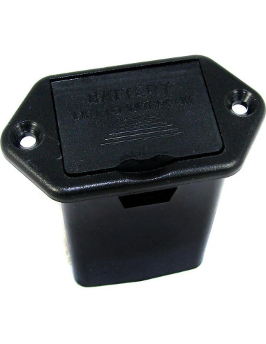 Bandeja de Batería 9V Externa - Plástico Negro - 2 Piezas
