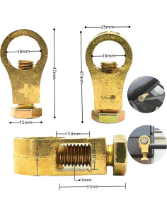 Conectores de Terminal de Batería de Cobre Puro Genérico 2pcs 2
