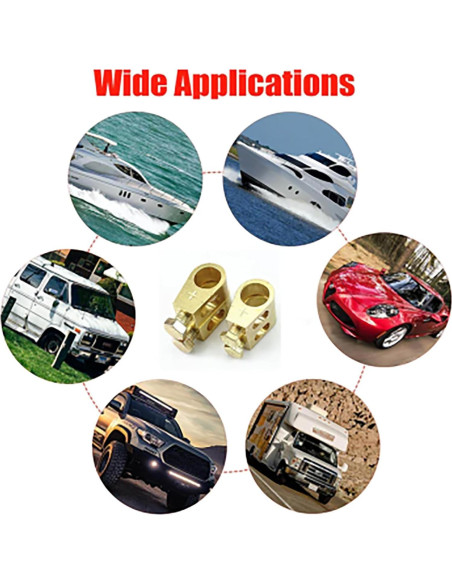 Conectores de Terminal de Batería de Cobre Puro Genérico 2pcs