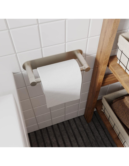 Soporte de Papel Higiénico Adhesivo WZRUA Acero Inoxidable Doble Poste