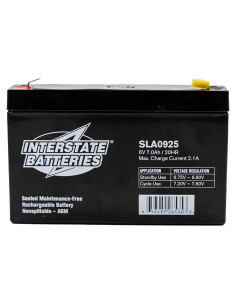 Batería Interstate 6V 7Ah SLA AGM Recargable para UPS y Solar