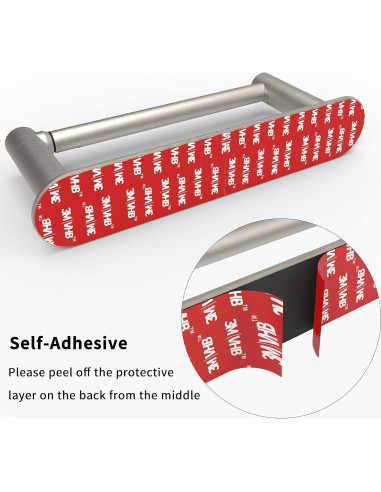 Soporte de Papel Higiénico Adhesivo WZRUA Acero Inoxidable Doble Poste