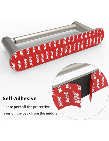 Soporte de Papel Higiénico Adhesivo WZRUA Acero Inoxidable Doble Poste