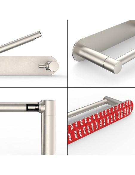 Soporte de Papel Higiénico Adhesivo WZRUA Acero Inoxidable Doble Poste