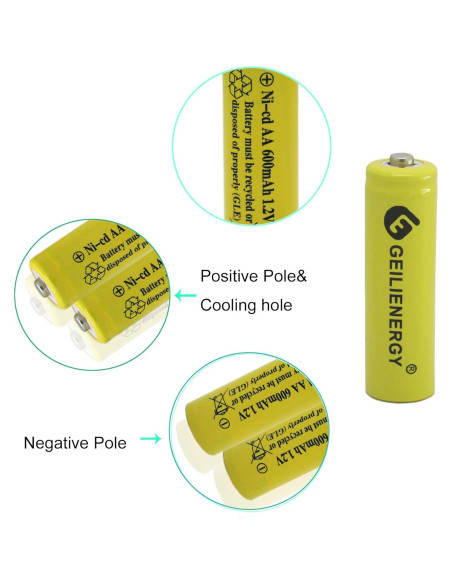 Baterías Recargables AA NiCd 600mAh GEILIENERGY (8 PCS)