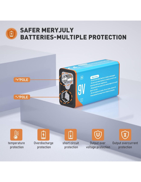 Batería Recargable 9V Maxwel 650mAh con Cable USB-C (Paquete de 2)