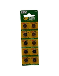 10 Baterías Alcalinas GP LR44 A76 1.5V para Dispositivos