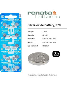Baterías de Óxido de Plata Renata 370 SR920W - 1.55V (2 Unidades) 2