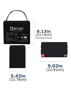 Batería Mighty Max ML55-12INT 12V 55AH Rosca Interna SLA AGM 2
