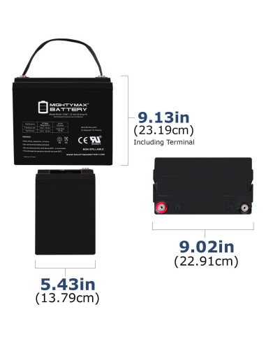 Batería Mighty Max ML55-12INT 12V 55AH Rosca Interna SLA AGM