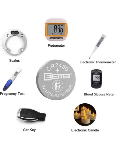 Baterías de Litio EEMB CR2450 - Paquete de 20 Unidades 650mAh