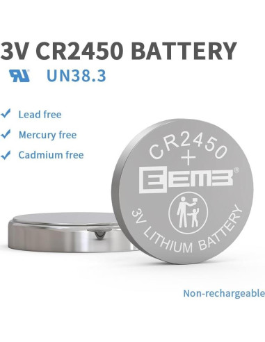 Baterías de Litio EEMB CR2450 - Paquete de 20 Unidades 650mAh