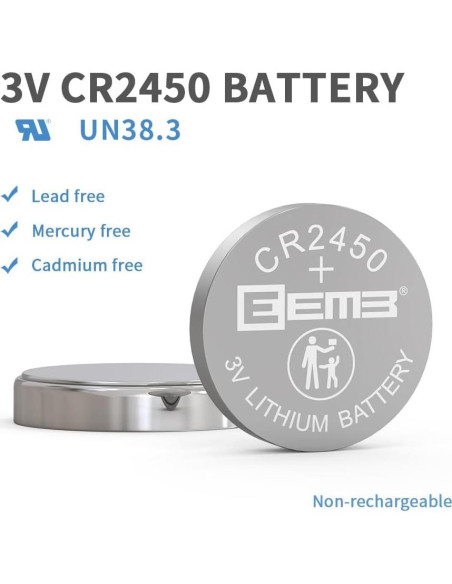 Baterías de Litio EEMB CR2450 - Paquete de 20 Unidades 650mAh