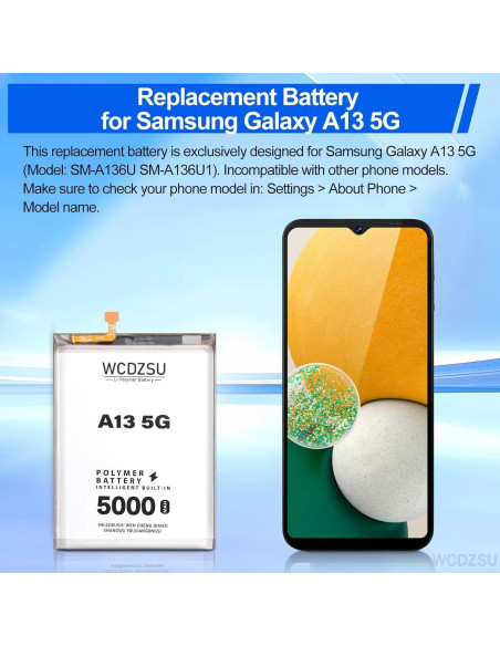 Batería Reemplazo Samsung Galaxy A13 5G 5000mAh + Kit Herramientas