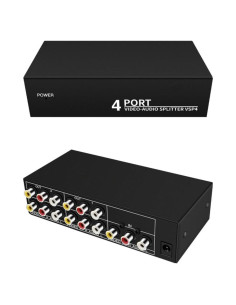 Divisor de Audio Video Suckoo 3RCA 1 Entrada 4 Salidas