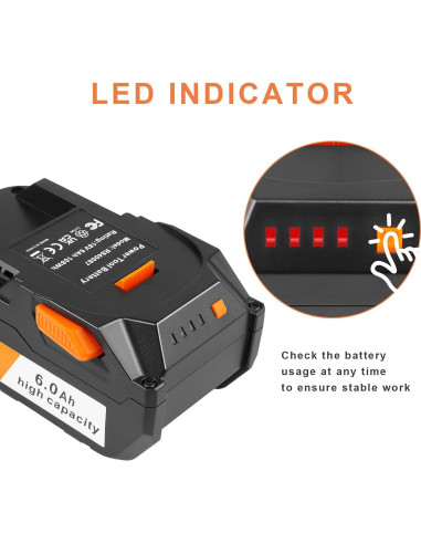 Batería de Litio 6.0Ah 18V Ridgid R840083 R840084 R840085