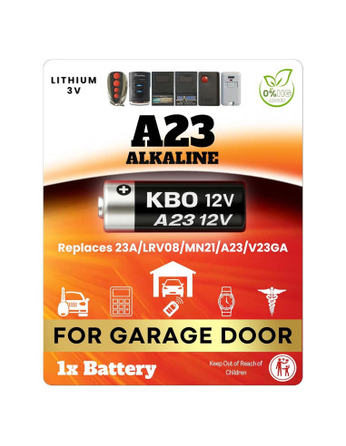Batería A23 Alcalina 12V para Abridor de Puerta de Garaje