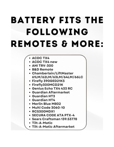 Batería A23 Alcalina 12V para Abridor de Puerta de Garaje