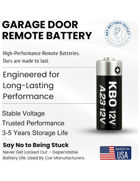 Batería A23 Alcalina 12V para Abridor de Puerta de Garaje