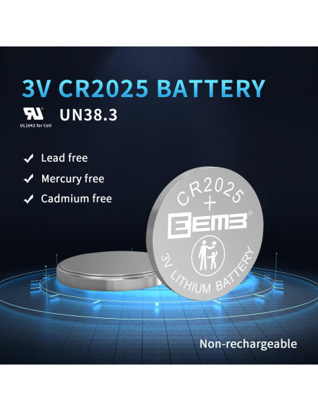 Baterías de Litio EEMB CR2025 Paquete de 5 Unidades 3V