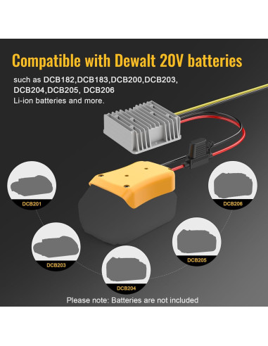 Convertidor de Voltaje 20V a 12V 20A Azocek - Adaptador Batería